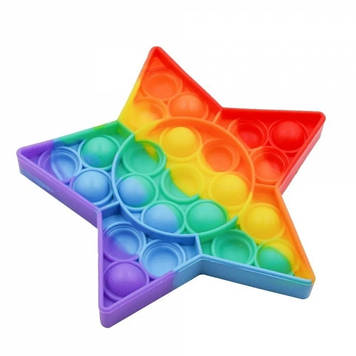 Іграшка-антистрес Pop It нескінченна пупирка Райдужна зірка (hub_06e5ng)