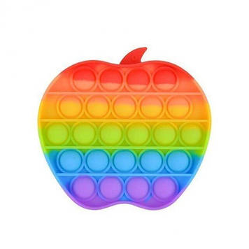 М'яка іграшка PopAr Поп. іт Нескінченна пупирка-антистрес Pop It fidget Яблучко Райдужне