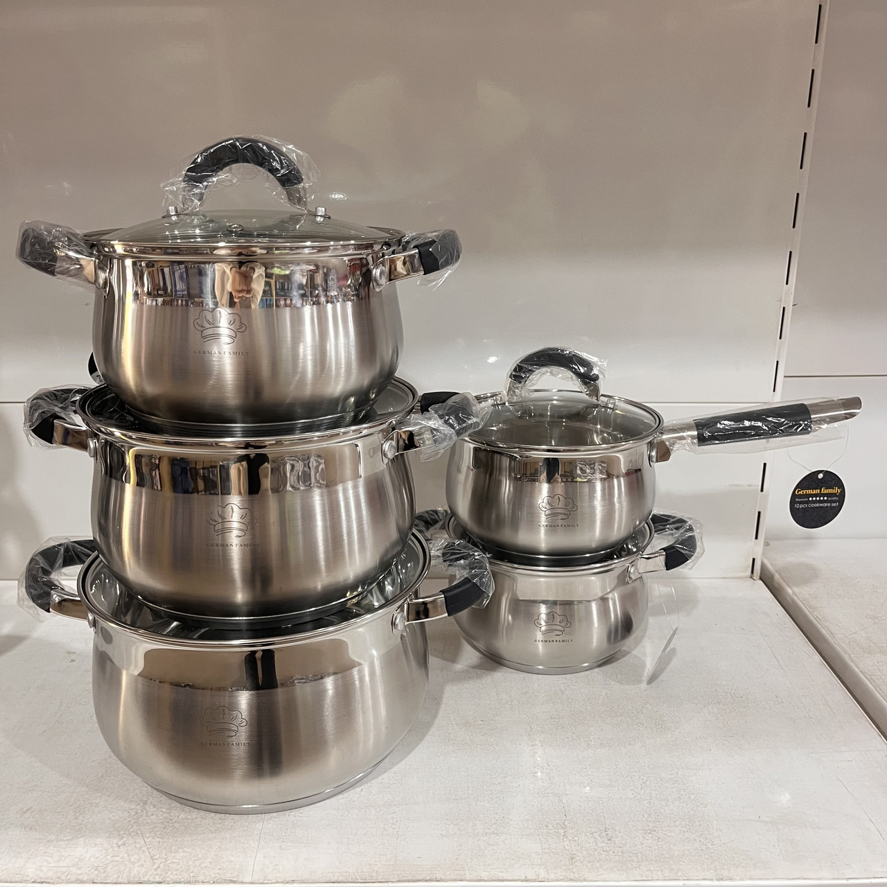 Набір посуду з нержавіючої сталі German Family GF-2046 (10 предметів), фото 1