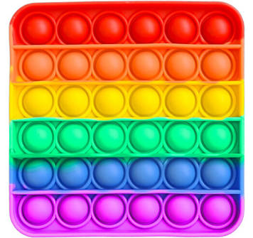 М'яка іграшка різнобарвна Поп-піт Нескінченна пупирка-антистрес Pop It квадрат (vol-1244)