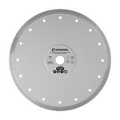 Диск відрізний алмазний, з суцільною кромкою, по керамограніту, 230 мм, 36%, 6600 об/хв INTERTOOL CT-3105