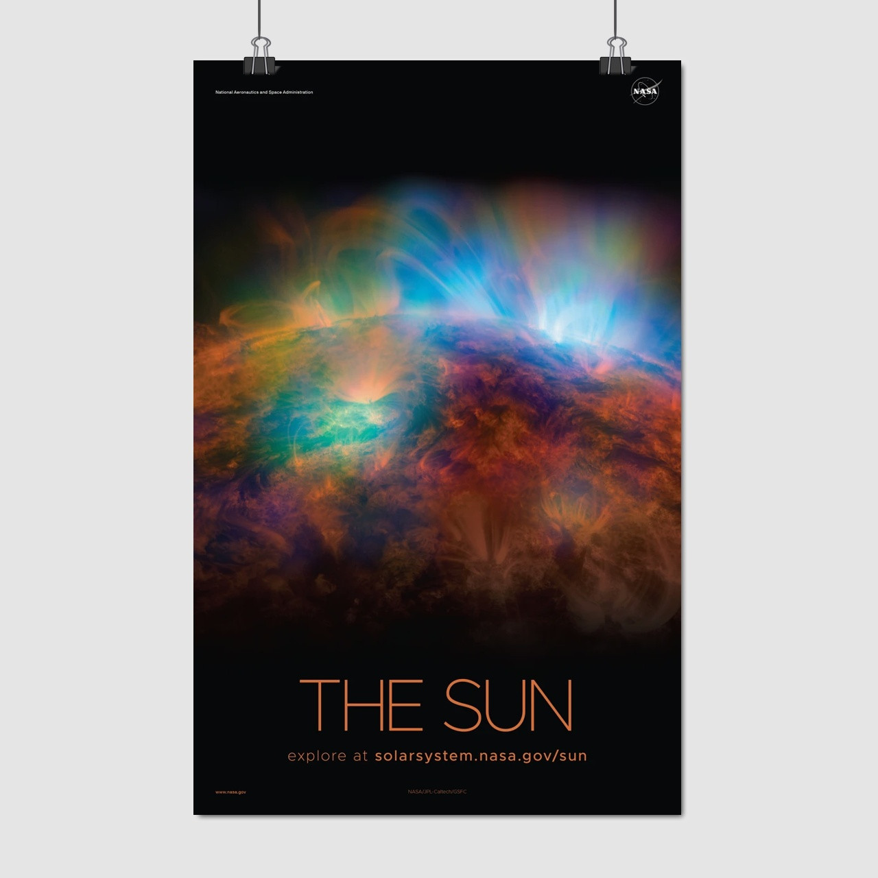 Плакат "Сонце, Sun, NASA poster", 60×39см