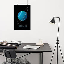 Плакат "Уран, Uranus, NASA poster", 60×39см, фото 4