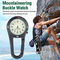 Відкритий світиться 24 годинний Fob Clip-on карабін кварцовий годинник рюкзак ремінь Hiking