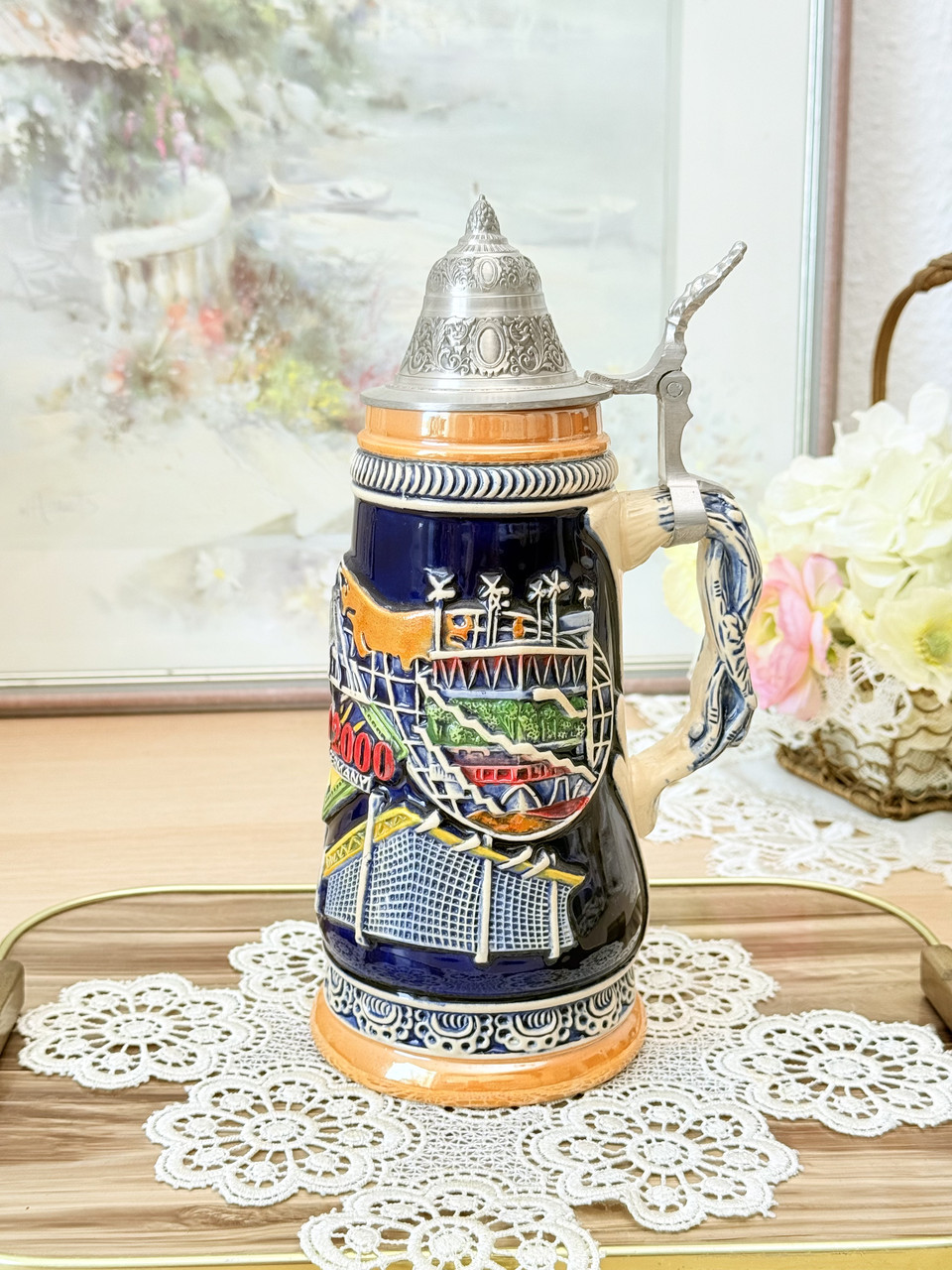 Німецький колекційний келих для пива з олов'яною кришкою "Expo 2000 Hannover", Німеччина