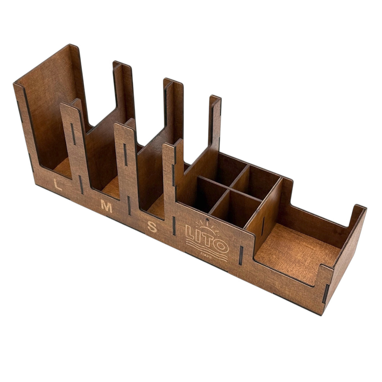 Барний органайзер 60х15 см для стаканчиків, паличок і серветок, коричневий, фото 1