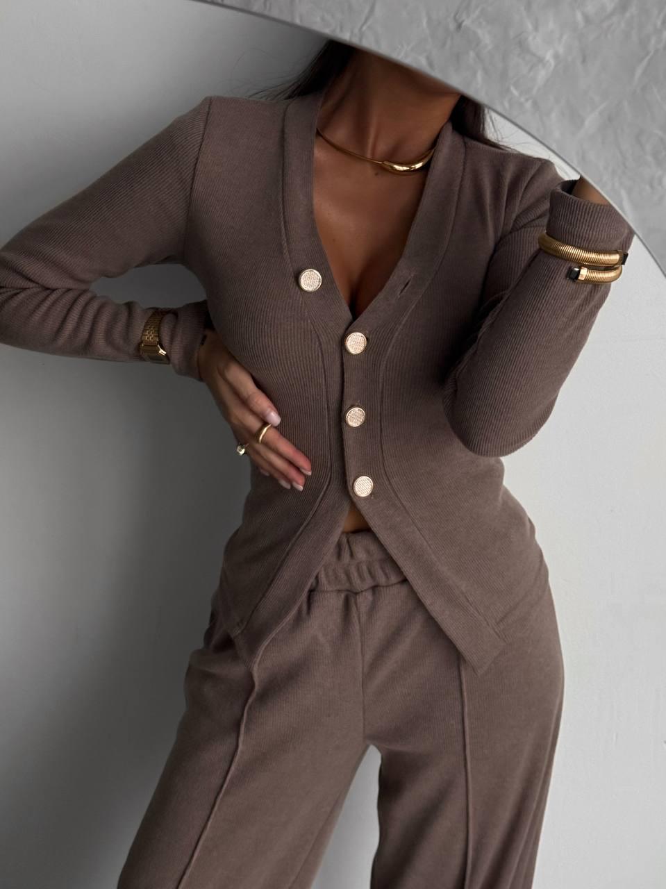 Костюм прогулянковий штани та кофта на гудзиках 3353, фото 1