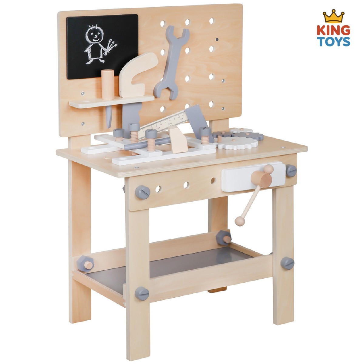 Дерев’яний верстак MiniWorkshop для маленького майстра з інструментами, фото 1