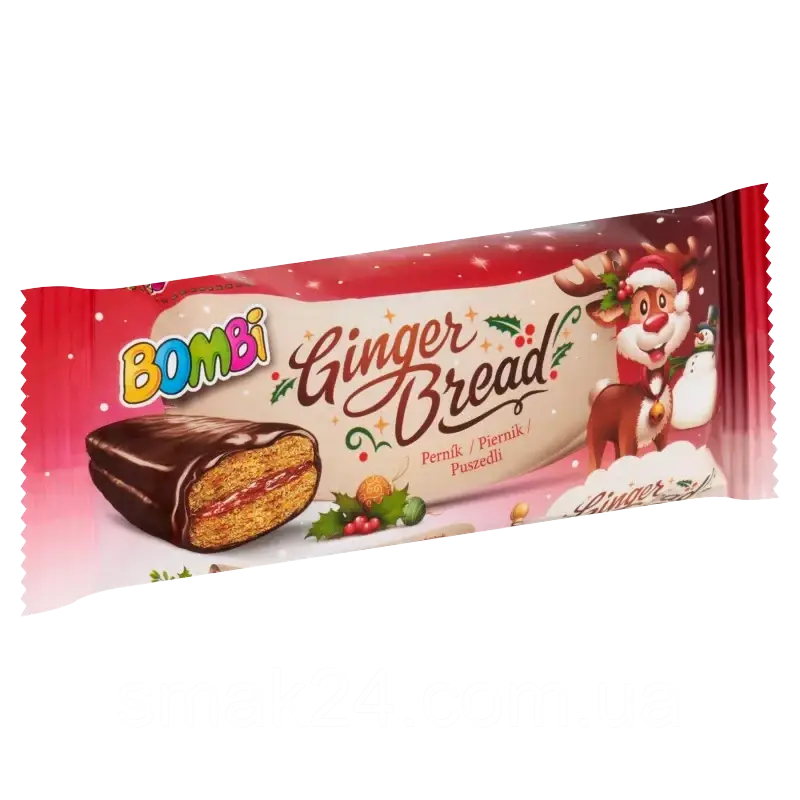 Пряник імбирний із мультифруктовим джемом та апельсиновою цедрою Bombi 50 г Словаччина
