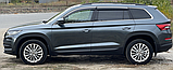 Дефлектори вікон із хром молдингом, вітровики Skoda Kodiaq 2017-2023 (нержавейка 3D), фото 5