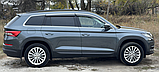 Дефлектори вікон із хром молдингом, вітровики Skoda Kodiaq 2017-2023 (нержавейка 3D), фото 6