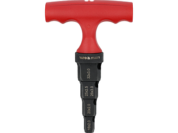 Калібратор для м/пл труб із зачисткою задирок PEX 16-18-20-25-32 мм YATO YT-22379