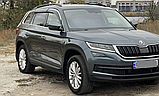 Дефлектори вікон із хром молдингом, вітровики Skoda Kodiaq 2017-2023 (нержавейка 3D), фото 2