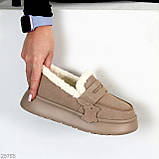 Трендові коричневі уги автоледі на високій підошві, коричневі угаледі уги, низькі уги на високій підошві, фото 8