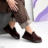 Трендові коричневі уги автоледі на високій підошві, коричневі угаледі уги, низькі уги на високій підошві, фото 5