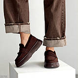 Трендові коричневі уги автоледі на високій підошві, коричневі угаледі уги, низькі уги на високій підошві, фото 9