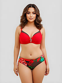 Поділений купальник Sisianna 3181356 червоний 50 52 54 56 58 60 розмір