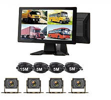 Монітор Сенсорний для спецтехніки та габаритного транспорту 10 дюймів 4-х канальний На ніжці