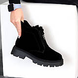 Зимові черевики, жіночі шкіряні челсі, жіночі зимові черевики натуральна шкіра, чорні жіночі черевики зимові, фото 7