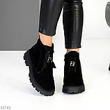 Зимові черевики, жіночі шкіряні челсі, жіночі зимові черевики натуральна шкіра, чорні жіночі черевики зимові, фото 9