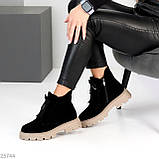 Зимові черевики, жіночі шкіряні челсі, жіночі зимові черевики натуральна шкіра, чорні жіночі черевики зимові, фото 3