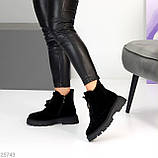 Зимові черевики, жіночі шкіряні челсі, жіночі зимові черевики натуральна шкіра, чорні жіночі черевики зимові, фото 10