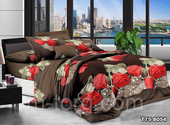 Постільна білизна 3D-ефект євро розмір, дві нав-кі 70/70, фото 1