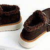 Утеплені шоколадні лофери натуральна замша на світлій підошві, фото 4