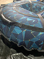 Тюбинг Абстракция Синий 100 см Круглые надувные санки. Надувной круг для катания на снегу.