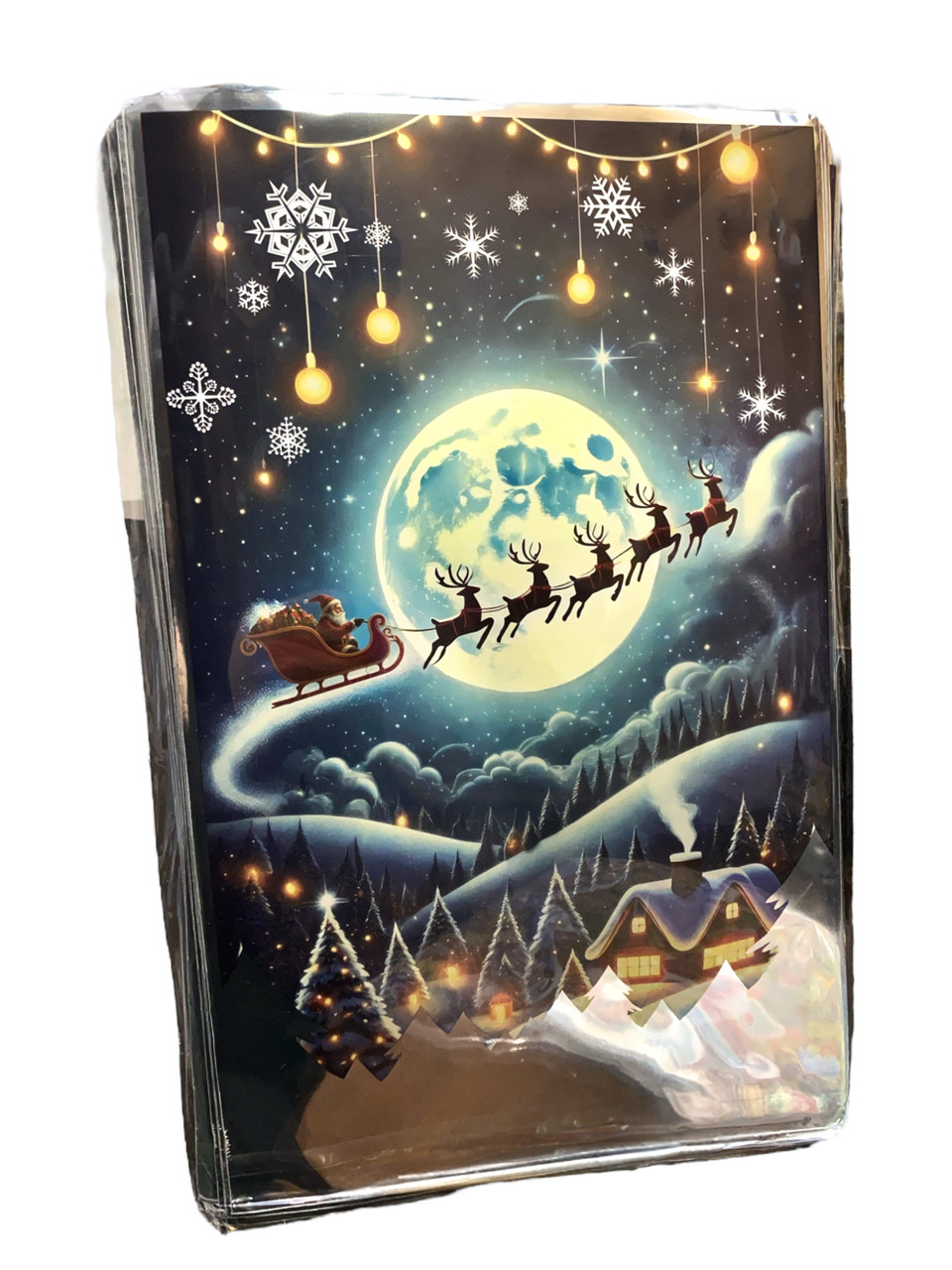 Упаковка новорічна для цукерок і печива до 1,5 кг Сані Сани Санти, фото 1