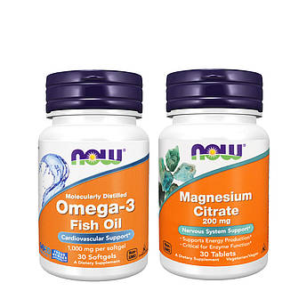 ОМЕГА-3 1000мг №30 + МАГНІЮ ЦИТРАТ 200мг №30, набір зі знижкою, 2 шт