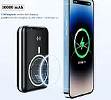 Магнітний повербанк PBDY202 10000 мА·г Бездротова зарядка 15 Вт, швидка зарядка 22,5 Вт, магнітна зарядка Apple Watch 3 Вт, фото 6