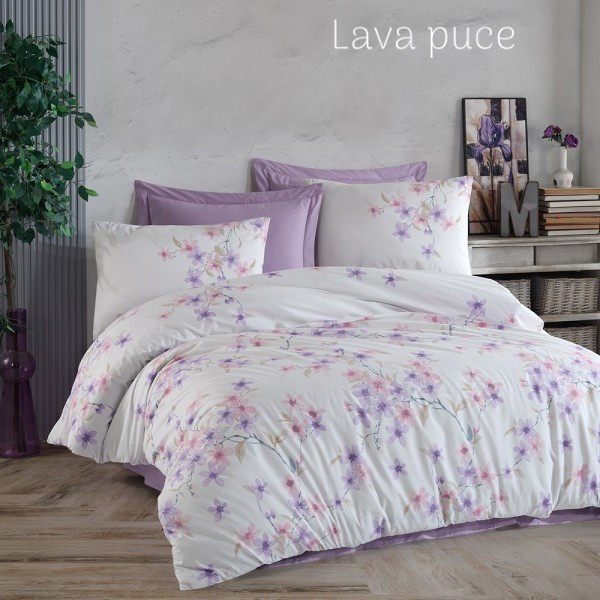 Постільна білизна Altinbasak ранфорс сімейний розмір Lava puce, фото 1