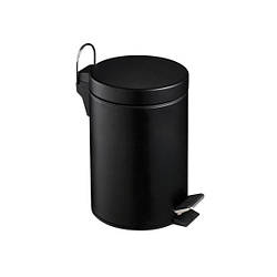 Металеве відро для сміття з педаллю 12 л чорного кольору