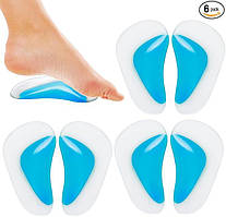 WLLHYF 3 пари гелевих прокладок для підтримки арки, клейкі силіконові ортопедичні устілки, амортизація, вставки для взуття