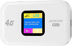JICICUXI Портативний Wi-Fi для подорожей, маршрутизатор 4G MiFi зі слотом для SIM-карток, швидкість 150 Мбіт/с, акумулятор 2100 мА