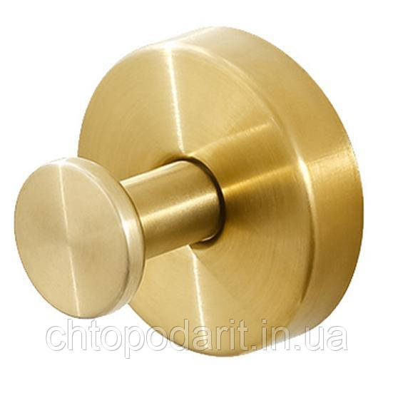 Гачок-присоска, універсальний настінний тримач без свердління з нержавіючої сталі, вакуумна вішалка, золотистий 1 шт Код 00-0773, фото 1