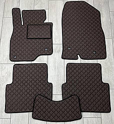 Килимки в салон Екошкіра для Mazda 3 2013-2019 / Мазда 3 килимки екошкіра