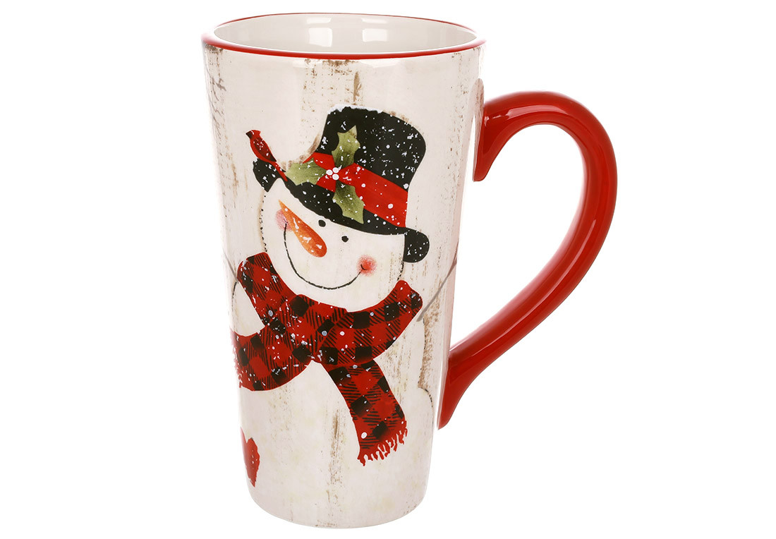 Кружка новорічна керамічна Сніговик 600 мл, фото 1