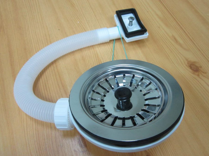 Сифон для мийки. Випуск Fisc Italiana (євро вентиль) з квадратним з переливом. Водозлив, фото 1