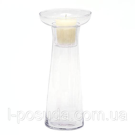 Скляний свічник зі знімним склом 23,5 см, фото 1