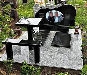 Пам'ятник на двох із граніту з фотосклом РВ-225, фото 3