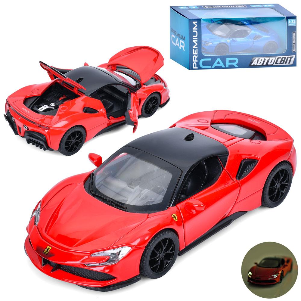 Машина AP-2082 (18шт) АвтоСвіт, 1:32, метал, інерц, 14,5см,звук, світло, відчиняются двері/капот/багажник,2кольори,на бат(табл), в, фото 1