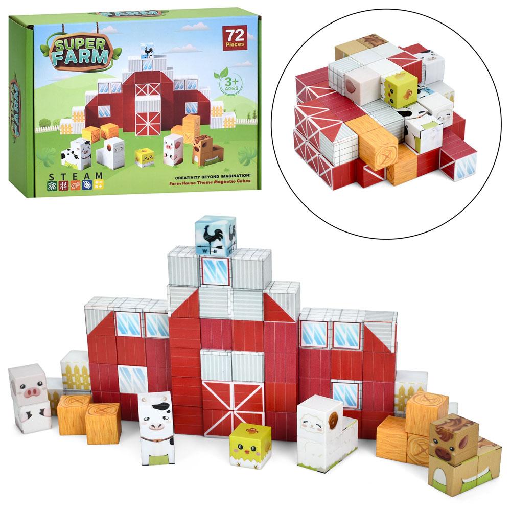 Конструктор JM902 (12 шт.) ферма, блоки 2 см, 72де, в кор-ці, 19-13,5-4,5см, фото 1