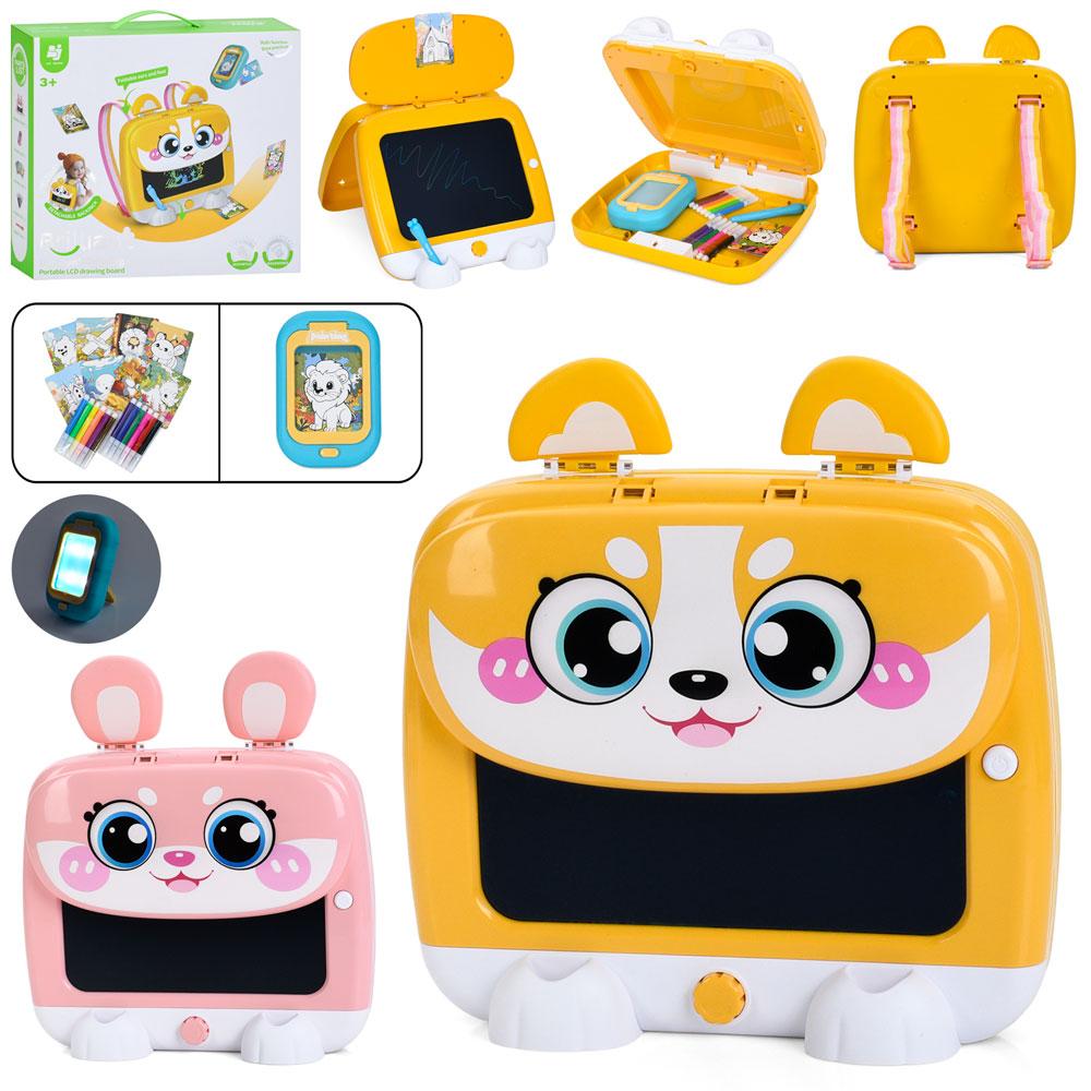 LCD планшет 899-182Y-183Y (12шт) 10дюймів, кольоровий, 2в1(рюкзак), картки, фломастери, 2 види, на бат(табл), в кор-ці,, фото 1