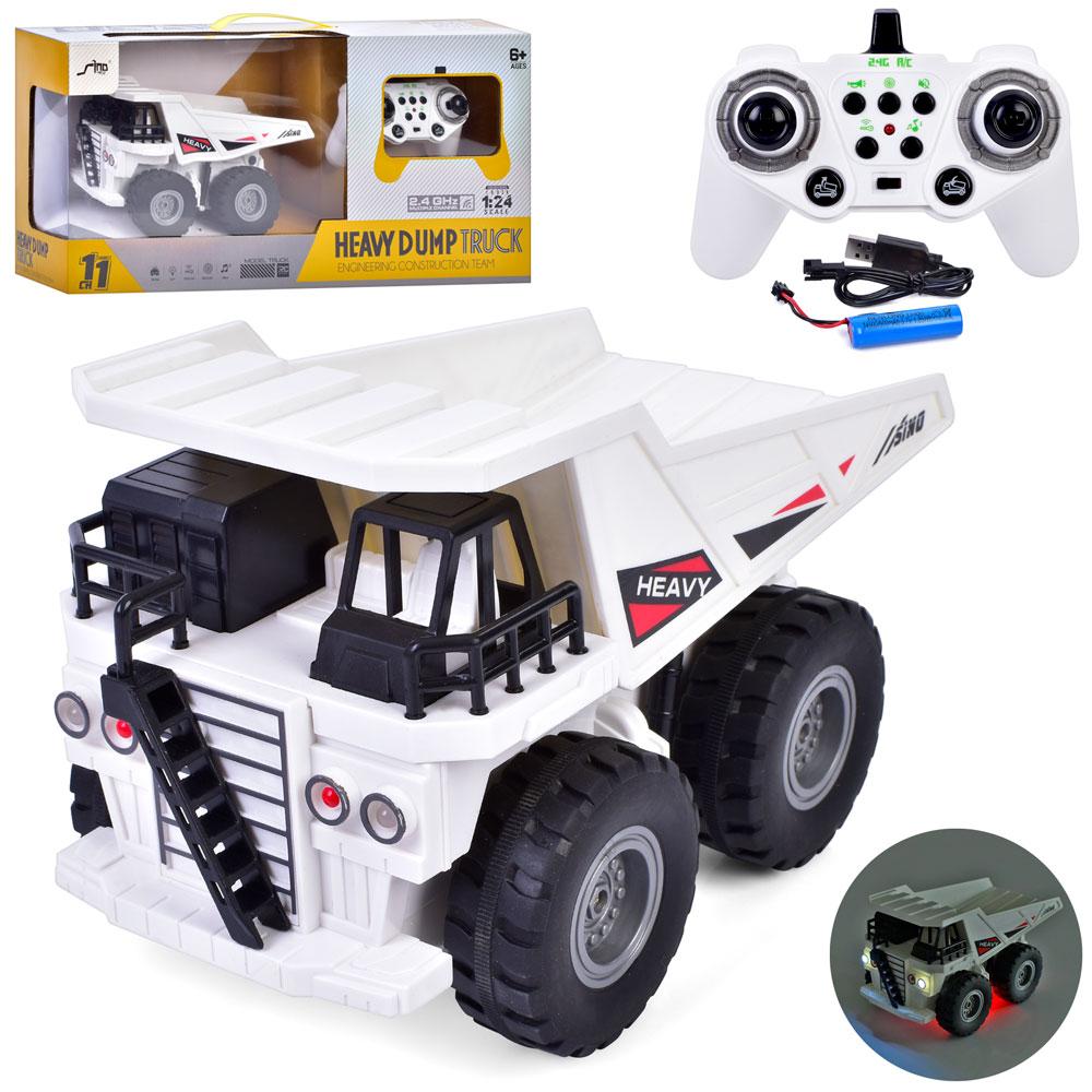 Самоскид QH9008 (9шт) р/к2,4G, акум, 1:24, звук, світло, рухливі деталі, USBзарядне, гумові колеса, в кор-ці, 47-22-13,5см, фото 1