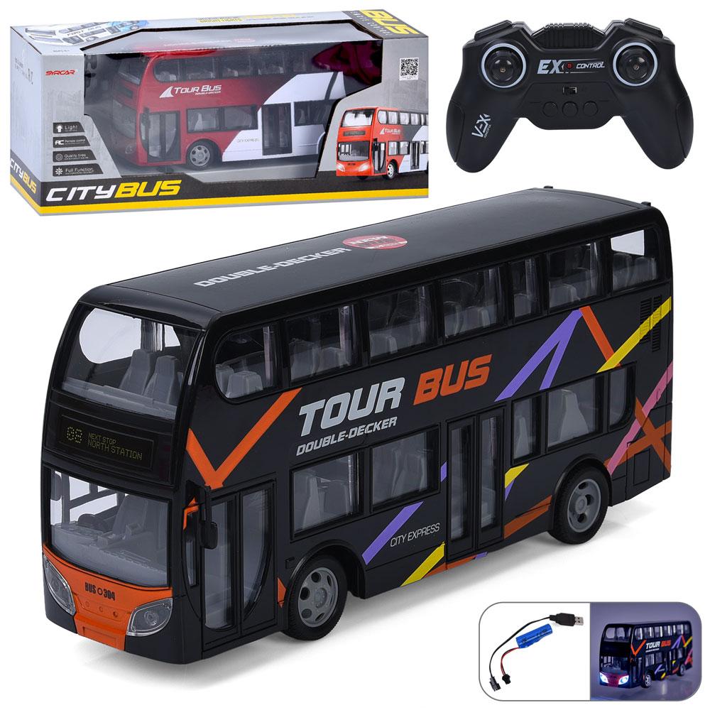 Автобус 666-691NA (12шт) р/к, акум, 30см, світло, гумові колеса, USBзарядне, мікс видів, в кор-ці, 42,5-18-13,5см, фото 1