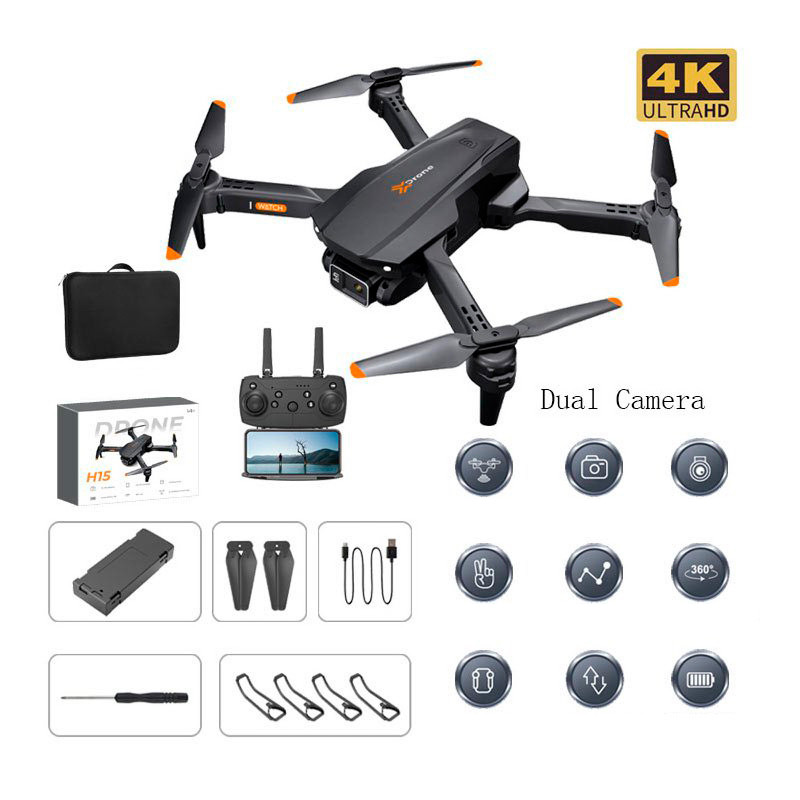 Квадрокоптер H15 (12шт) р/к2,4G, 32см, складний, камера, світло, акум, USBзарядне, чохол, в кор-ці, 22-17-7см, фото 1