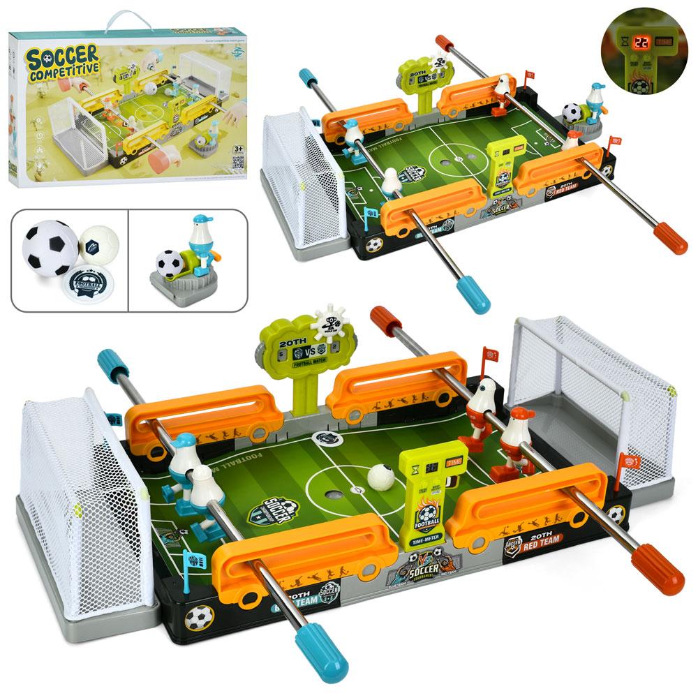 Футбол GJ-105B (6шт) на штангах, ігрове поле 46-27см, м'ячі, в кор-ці, 52-32,5-8,2см, фото 1