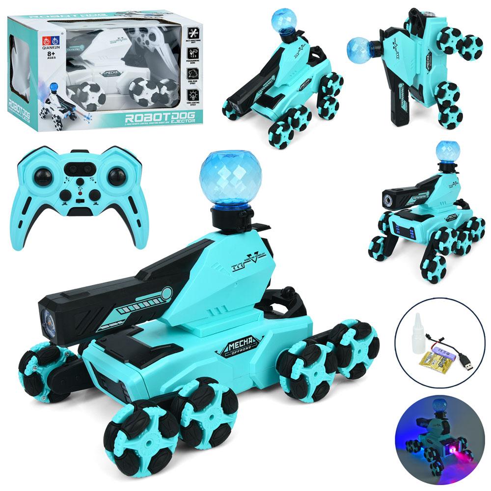 Танк 112438 (8шт) р/к2.4G, акум, 27см, стріляє водяними кулями, звук, світло, пара/дим, колеса-ролики, USBзарядне, в кор-ці,, фото 1